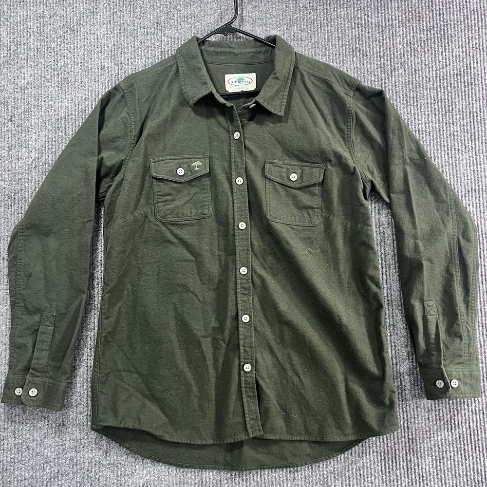 Arborwear Flannel Shirt Mens 2XL Green Long Sleeve Button Up Work Chamois 0222 - Picture 1 of 9